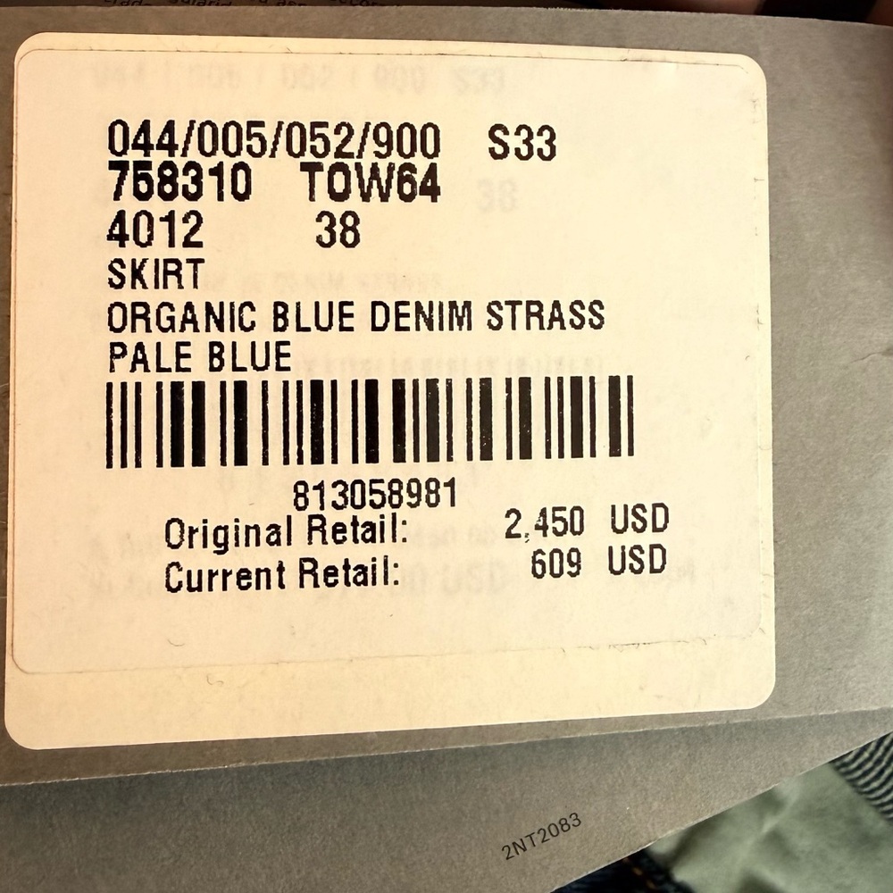 Balenciaga Grey Crystal Stress Denim Mini Skirt Y2K Festival size 38/ US Small - Picture 5 of 6